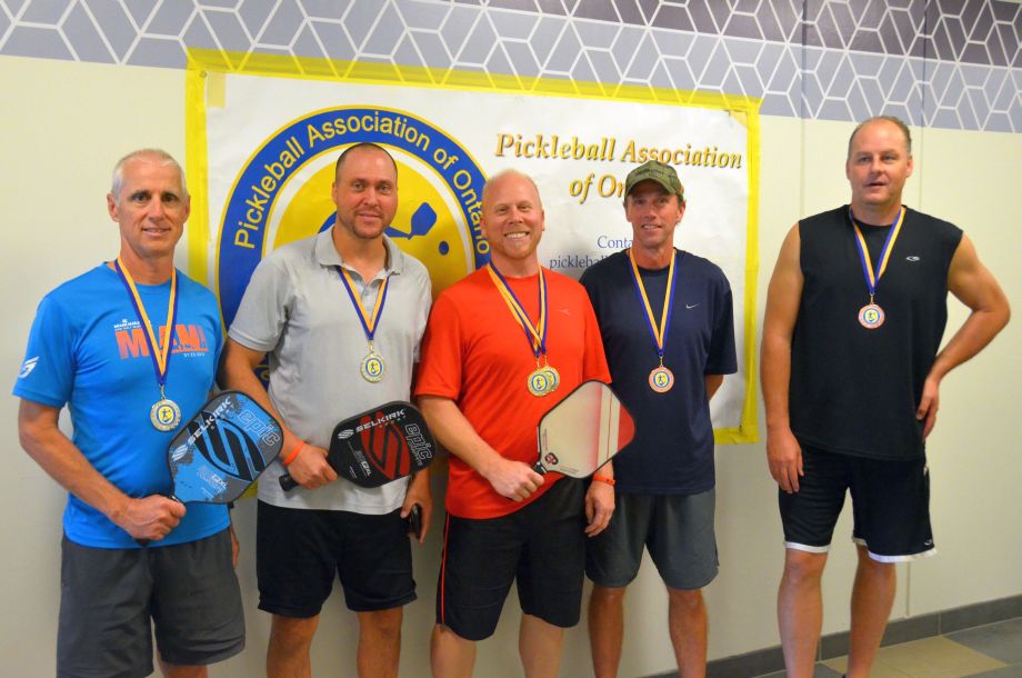 Men's Doubles 3.5 19-59: (L-R) Silver, Gold (Barry Bolahood absent), Bronze