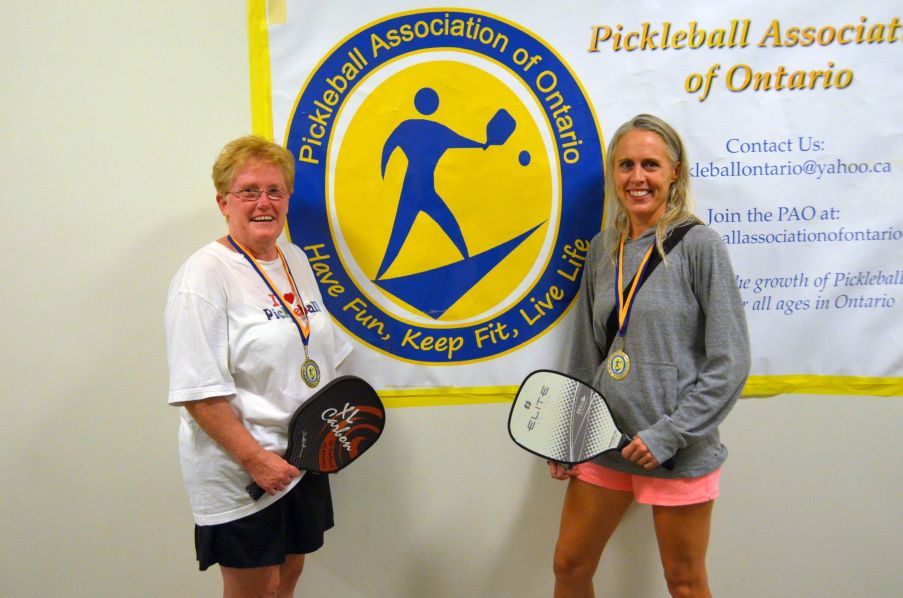 GOLD Women's Doubles 19-49 4.0+:  Pat Bertrand (left) and Lynda Conway (right)