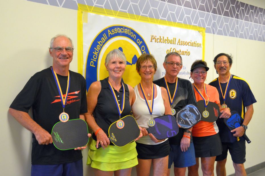 Mixed Doubles 70+, (L-R) Bronze, Silver, Gold